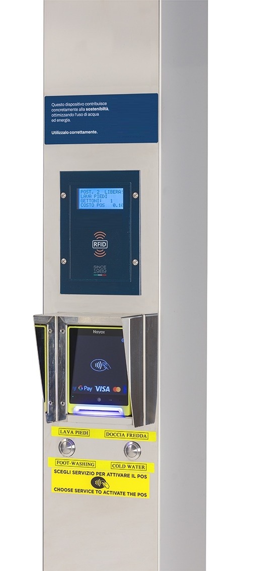 doccia autoalimentata Salento Docce con carta di credito